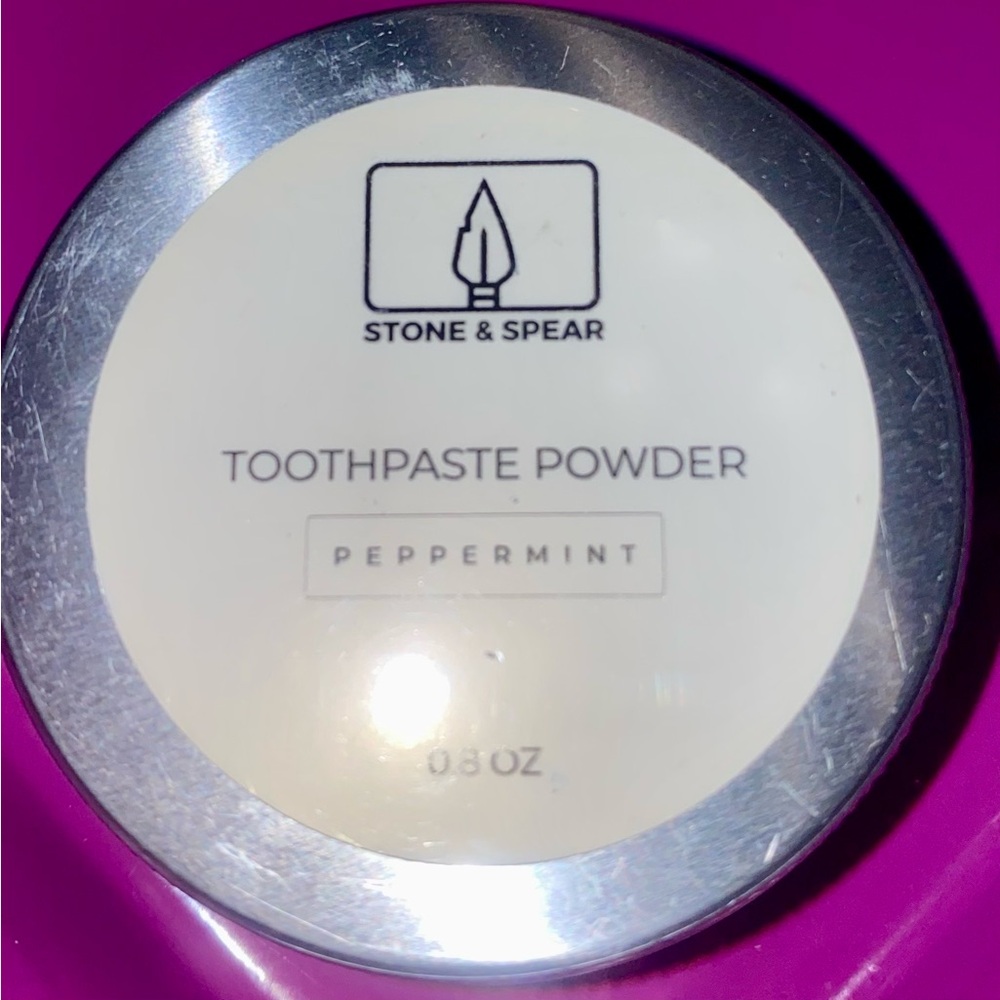 NEW STONE & SPEAR NATURAL TOOTHPASTE POWDER TIN 0.8 Oz BENTONITE CLAY & CHARCOAL